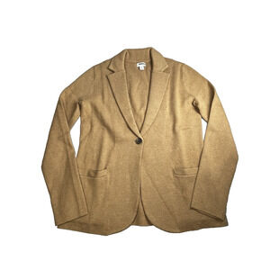 J Crew Factory Schoolboy Sweater Blazer XS Heather Acorn Tan Classic Comfy